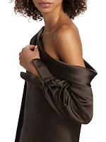 Alice Asymmetric Satin One-Shoulder Top