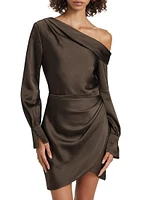 Cameron Satin One-Shoulder Minidress