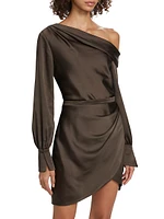 Cameron Satin One-Shoulder Minidress