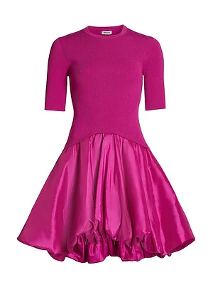 Kenny Pieced Bubble-Hem Dress