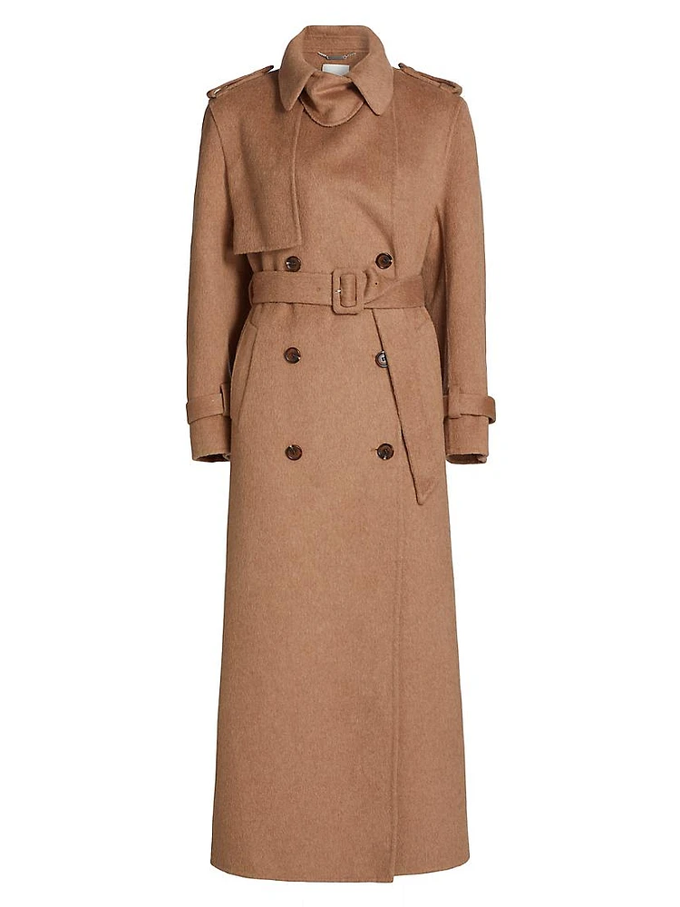 Rumi Belted Wool-Blend Coat