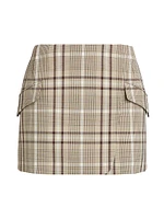 Payton Plaid Wrap Miniskirt