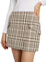 Payton Plaid Wrap Miniskirt