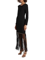 Sharron Fringed Knit Maxi Dress