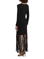 Sharron Fringed Knit Maxi Dress