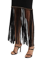 Sharron Fringed Knit Maxi Dress