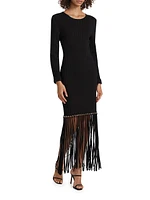 Sharron Fringed Knit Maxi Dress