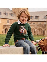 Little Boy's & Bulldog Intarsia Sweater