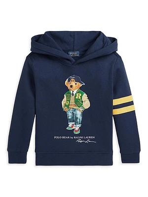 Little Boy's & Polo Bear Striped Hoodie