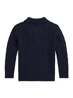 Little Boy's & Cable-Knit Polo Sweater