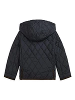 Little Boy's & Quilted Corduroy-Trim Jacket