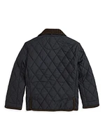 Little Boy's & Quilted Corduroy-Trim Jacket