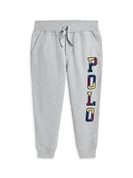 Little Boy's & Logo Cotton-Blend Fleece Hoodie Sweatpants Set