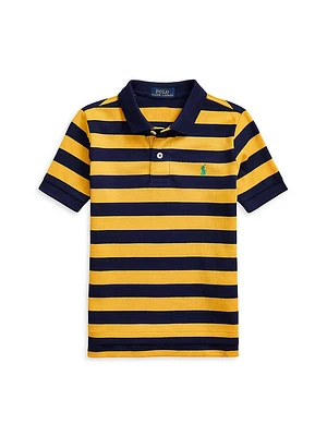 Little Boy's & Striped Mesh Polo Shirt