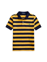 Little Boy's & Striped Mesh Polo Shirt