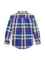 Little Boy's & Madras Plaid Button-Up Shirt