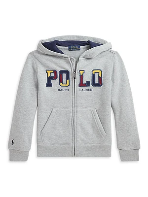 Little Boy's & Logo Cotton-Blend Fleece Hoodie