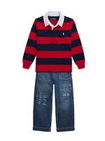 Little Boy's Striped Rugby Polo Shirt