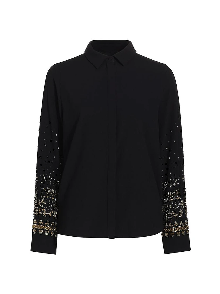 Chai Beaded Satin Blouse