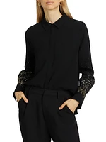 Chai Beaded Satin Blouse