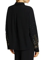 Chai Beaded Satin Blouse