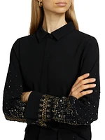Chai Beaded Satin Blouse