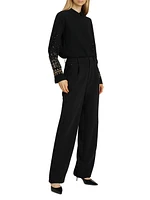 Chai Beaded Satin Blouse