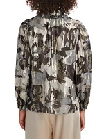 Boden Abstract Silk-Blend Blouse