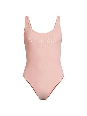 Embroidery Logo One-Piece Swimsuit