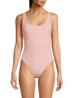 Embroidery Logo One-Piece Swimsuit