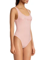 Embroidery Logo One-Piece Swimsuit