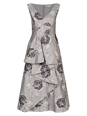 Elsie Floral Drape Cocktail Dress