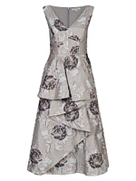 Elsie Floral Drape Cocktail Dress