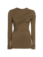 Asna Ruched Jersey Crewneck Top