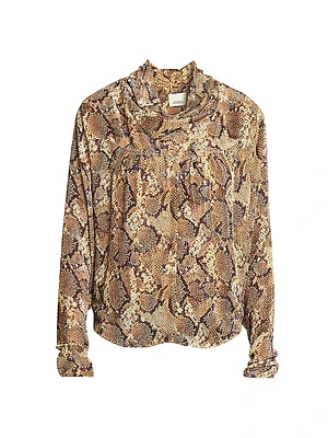 Cherley Snake Silk-Blend Top