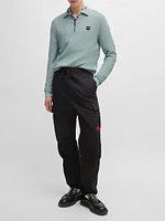 Zip-Neck Knit Polo with Stacked Logo