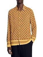 Square Cross Motif Flowing Shirt