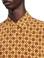 Square Cross Motif Flowing Shirt