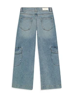 Little Girl's & Nini Cargo Wide Leg Jeans