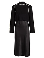 Crewneck Combo Midi-Dress
