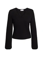 Felicity Lace-Trim V-Neck Top