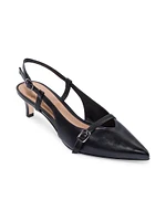 Marietta Leather Kitten Heel Pumps