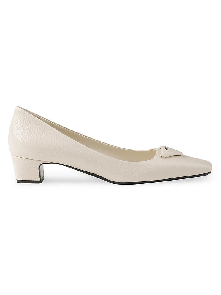 Patent Saffiano Leather Pumps