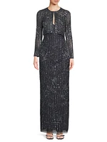 Sequin- & Bead-Embellished Crop Jacket