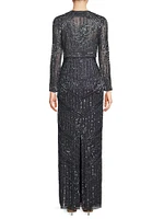 Sequin- & Bead-Embellished Crop Jacket