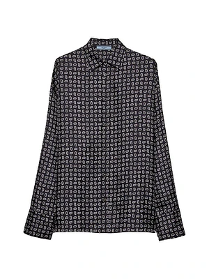 Printed Twill Silk Shirt