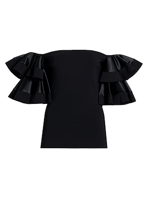 Pratyra Ruffle-Sleeve Top