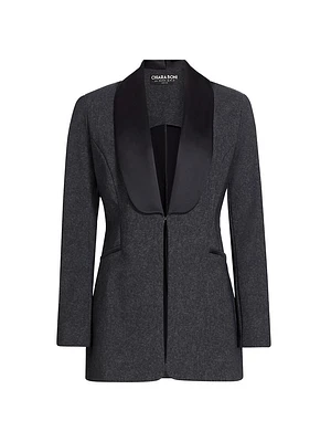 Gilla Satin-Lapel Blazer
