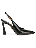 Callie 95MM Leather Slingback Pumps