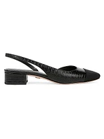 Cecile Embossed Leather Slingback Pumps